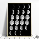 poster phases lunaires noir pour decoration romantique 30cm x 40cm 289 1