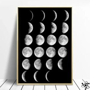 poster phases lunaires noir pour decoration romantique 30cm x 40cm 289 1