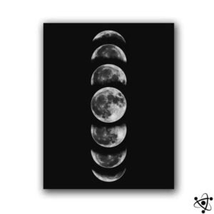 poster phases lunaires sur fond noir 30cm x 40cm affiche 570 1