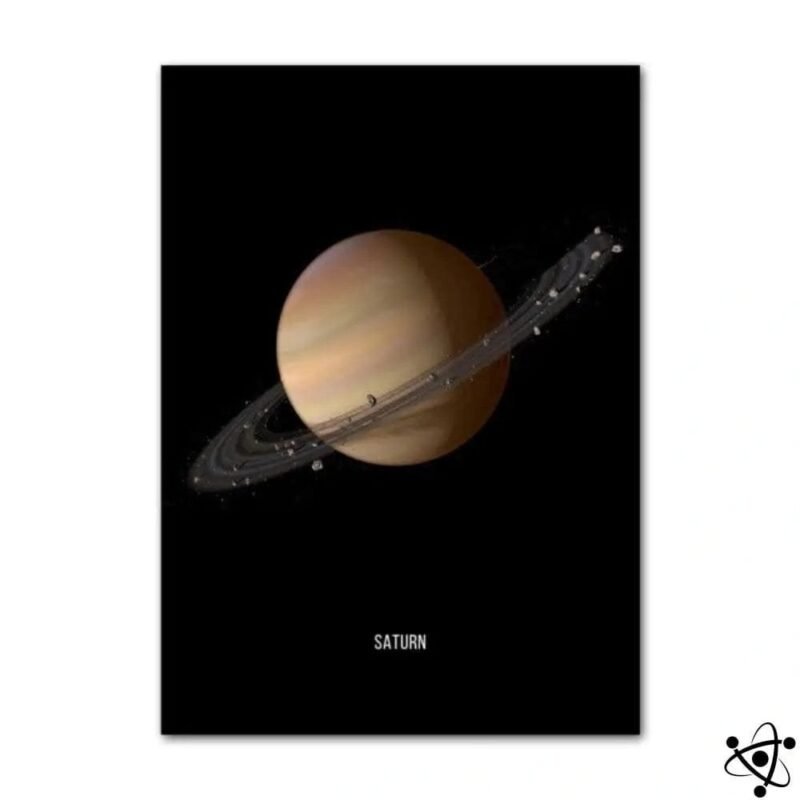 poster planete saturne avec vue magnifique des anneaux 30cm x 40cm 165 1