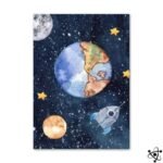 poster planete terre enfant aquarelle decoratif 30cm x 40cm affiche 434 1
