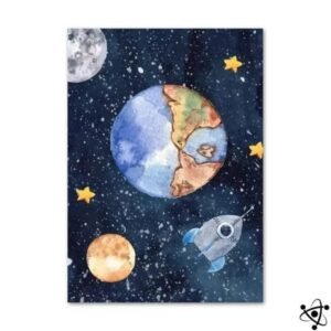 poster planete terre enfant aquarelle decoratif 30cm x 40cm affiche 434 1