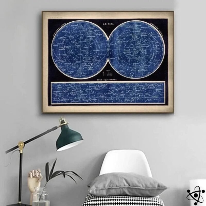 Poster Planisphère Céleste pour Décoration Murale