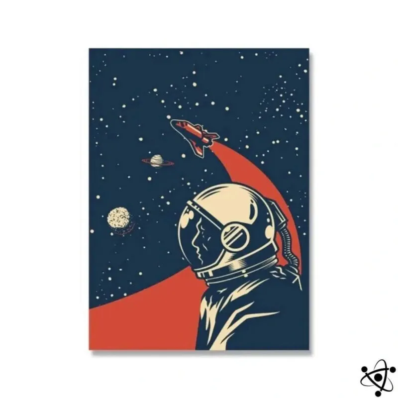 Poster Rétro Astronaute Vintage pour Décoration