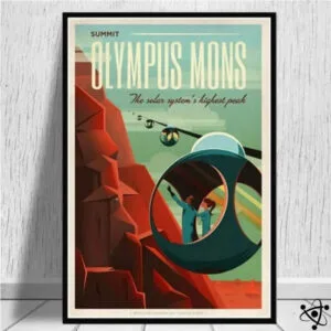 Poster Rétro Olympus Mons pour Décoration Intérieure