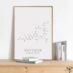poster structure moleculaire du bonheur 10cm x 15cm oxytocine 448 1