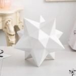 sculpture decorative polyedre kepler art mathematique blanc grand 465 1