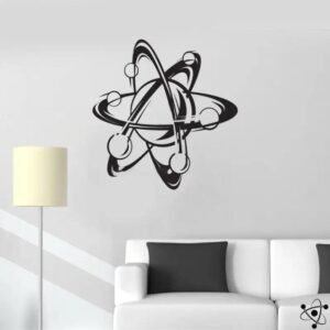 sticker atome pour decoration murale scientifique s stickers 588 1