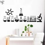 sticker equipement de laboratoire scientifique decoratif noir 28cm 907 1