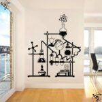 sticker experience chimique pour passionnes de sciences noir 42cm 880 1