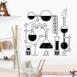 stickers outils de chimie pour decoration noir 28cm x 838 1