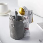 Organisateur de Bureau Lunaire Cratère Lune Rond Argent