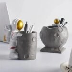 Organisateur de Bureau Lunaire Cratère Lune Rond Argent