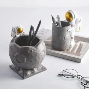 Organisateur de Bureau Lunaire Cratère Lune Rond Argent