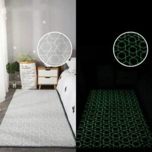 Tapis Phosphorescent Géométrique Design Moderne - 50cm x 80cm - Tapis