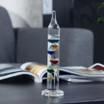 thermometre de galilee tube pour decoration unique petit 4 flacons 664 1
