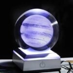 veilleuse en cristal systeme solaire eclairee jupiter argent 674 1