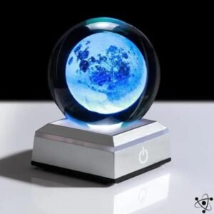 veilleuse en cristal systeme solaire eclairee lune argent 681 1